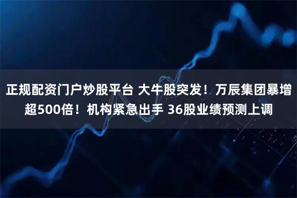 正规配资门户炒股平台 大牛股突发！万辰集团暴增超500倍！机构紧急出手 36股业绩预测上调